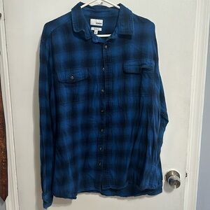 Blue flannel with black